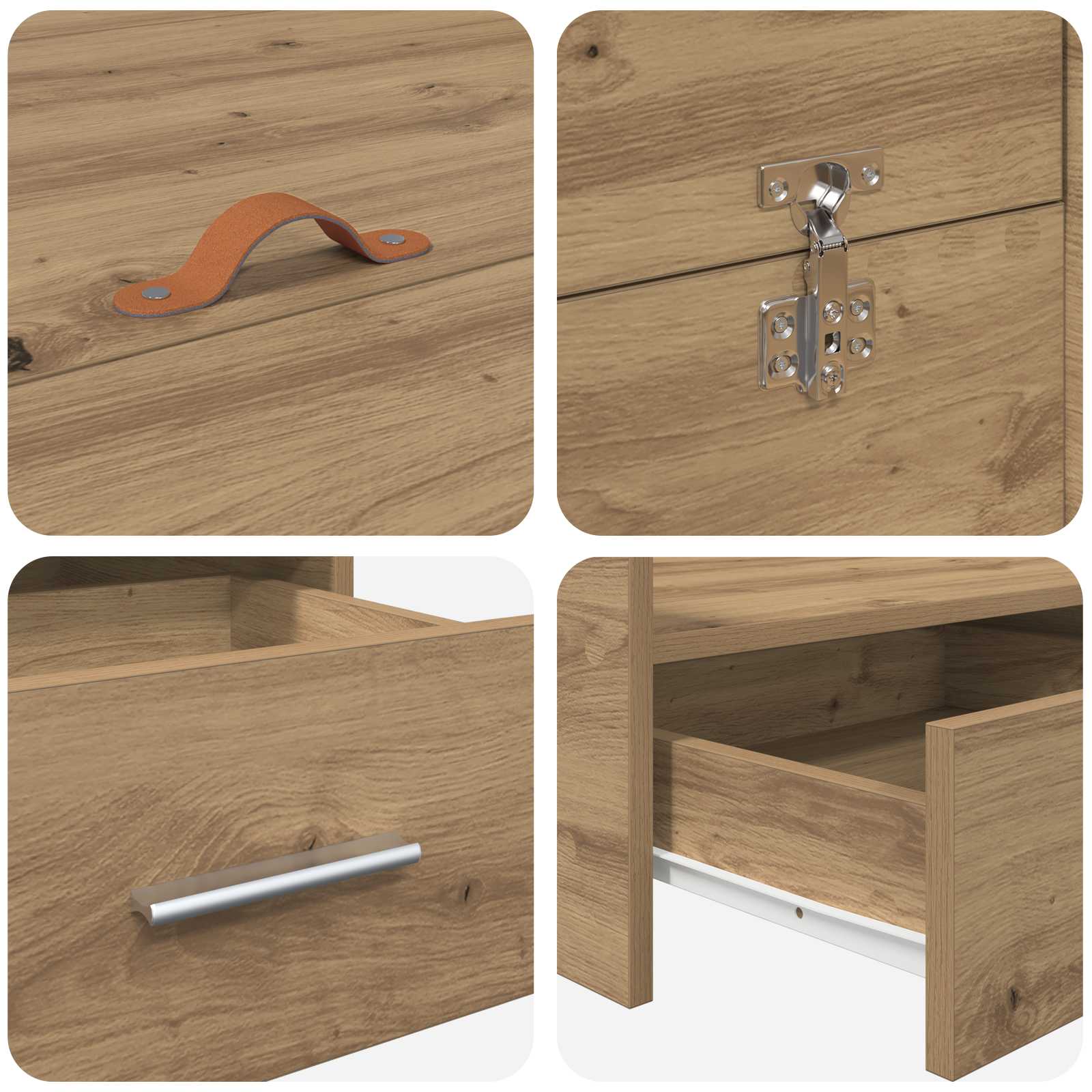 Κρεβάτι με αποθηκευτικό χώρο Artisan Oak 120 x 200 cm