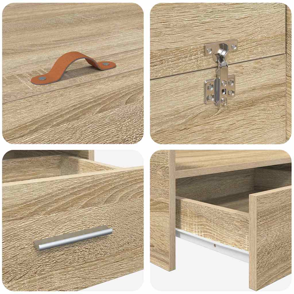 Κρεβάτι με αποθηκευτικό χώρο Δρύς Sonoma 135 x 190 cm