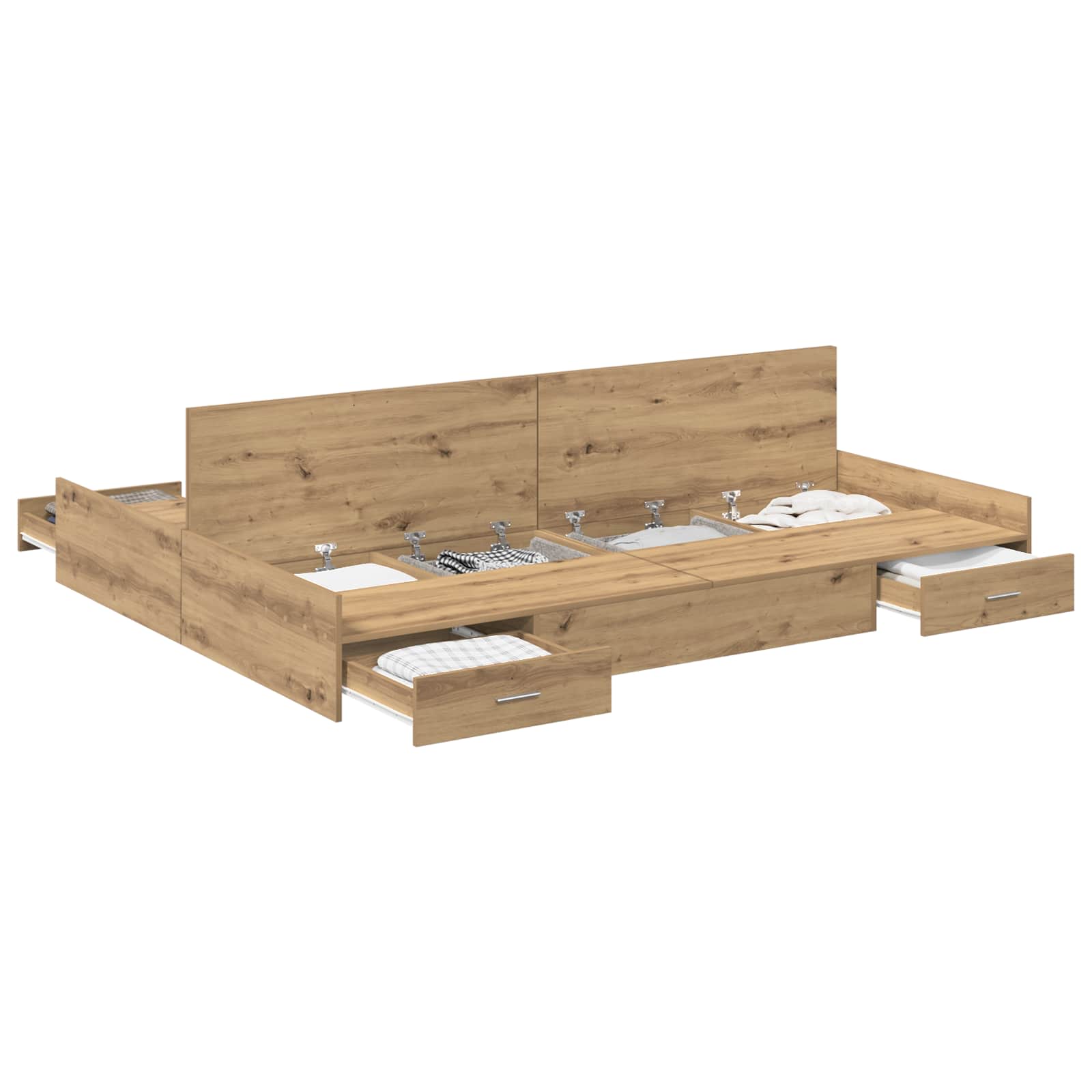 Κρεβάτι με αποθηκευτικό χώρο Artisan Oak 135 x 190 cm