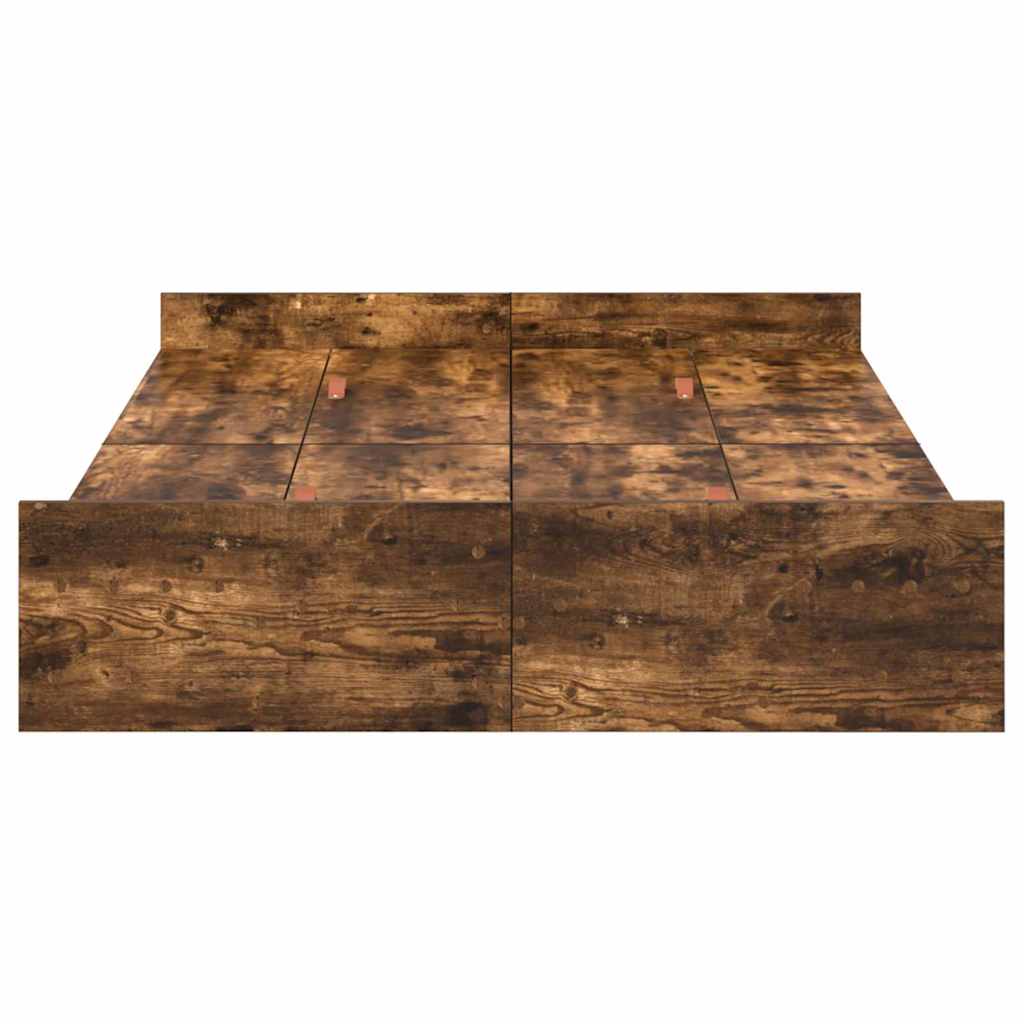 Κρεβάτι με αποθηκευτικό χώρο Καπνιστό Δρύς 120 x 190 cm