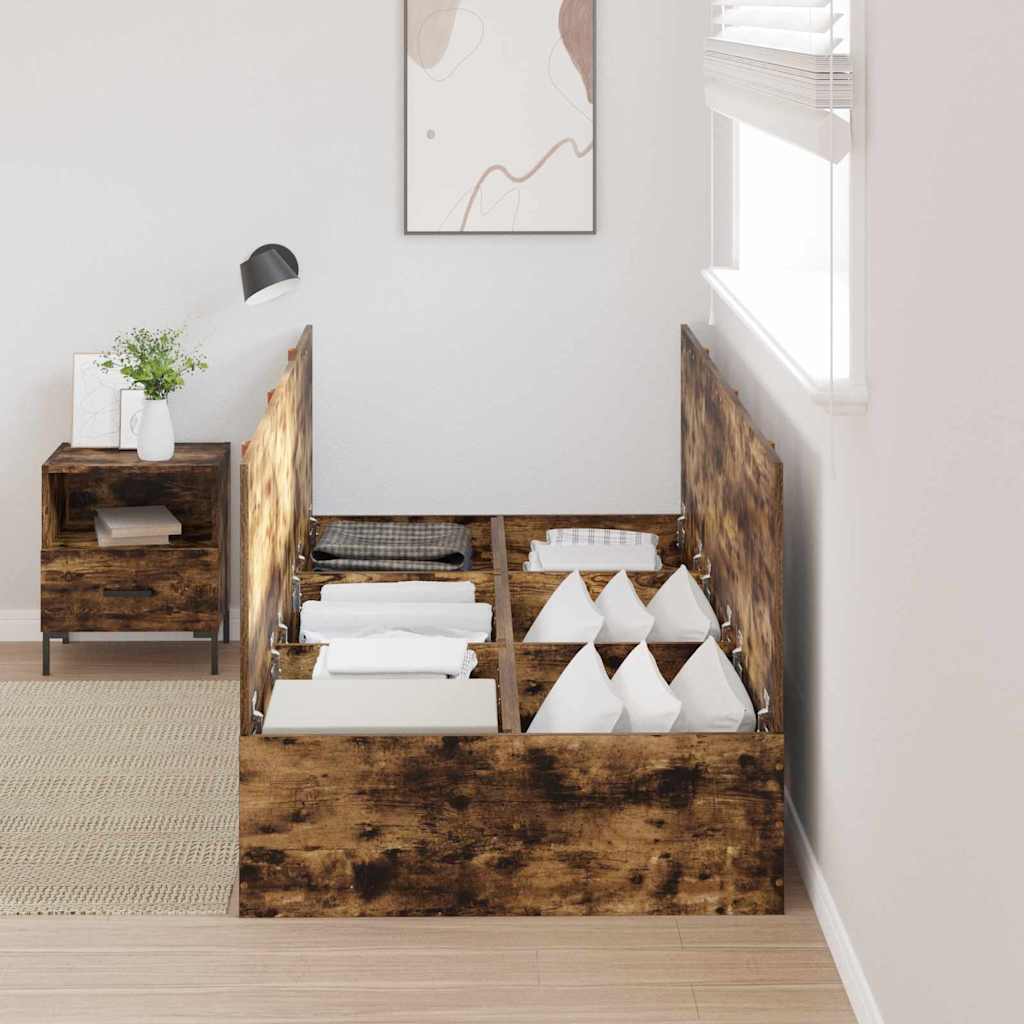 Κρεβάτι με αποθηκευτικό χώρο Καπνιστό Δρύς 80 x 200 cm