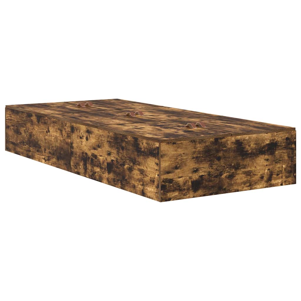 Κρεβάτι με αποθηκευτικό χώρο Καπνιστό Δρύς 90 x 200 cm