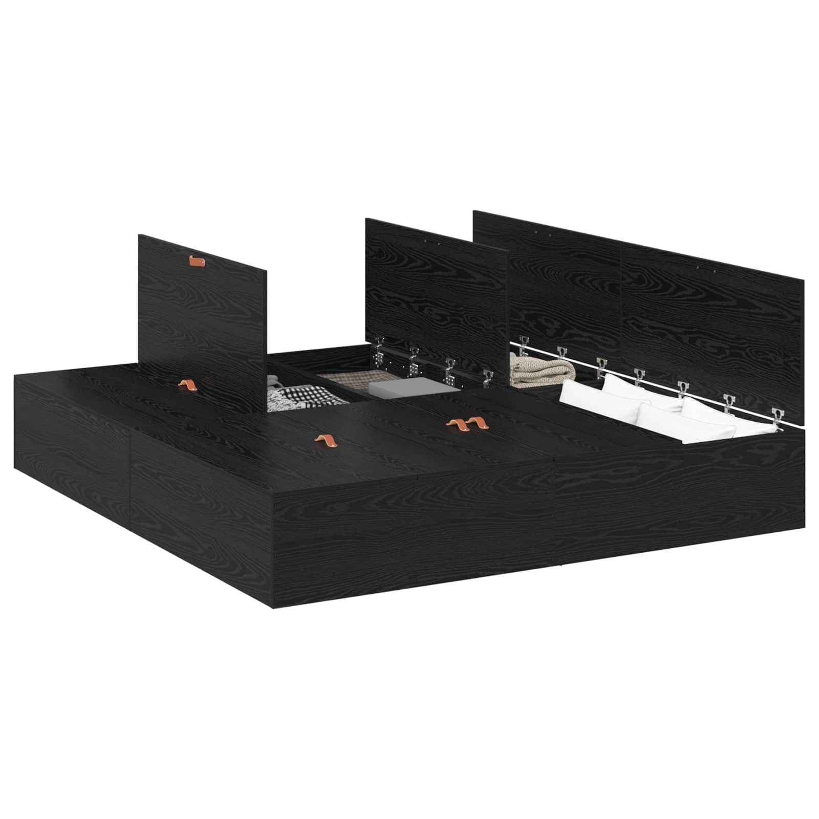 Κρεβάτι με αποθηκευτικό χώρο Μαύρη Οξυά 200 x 200 cm