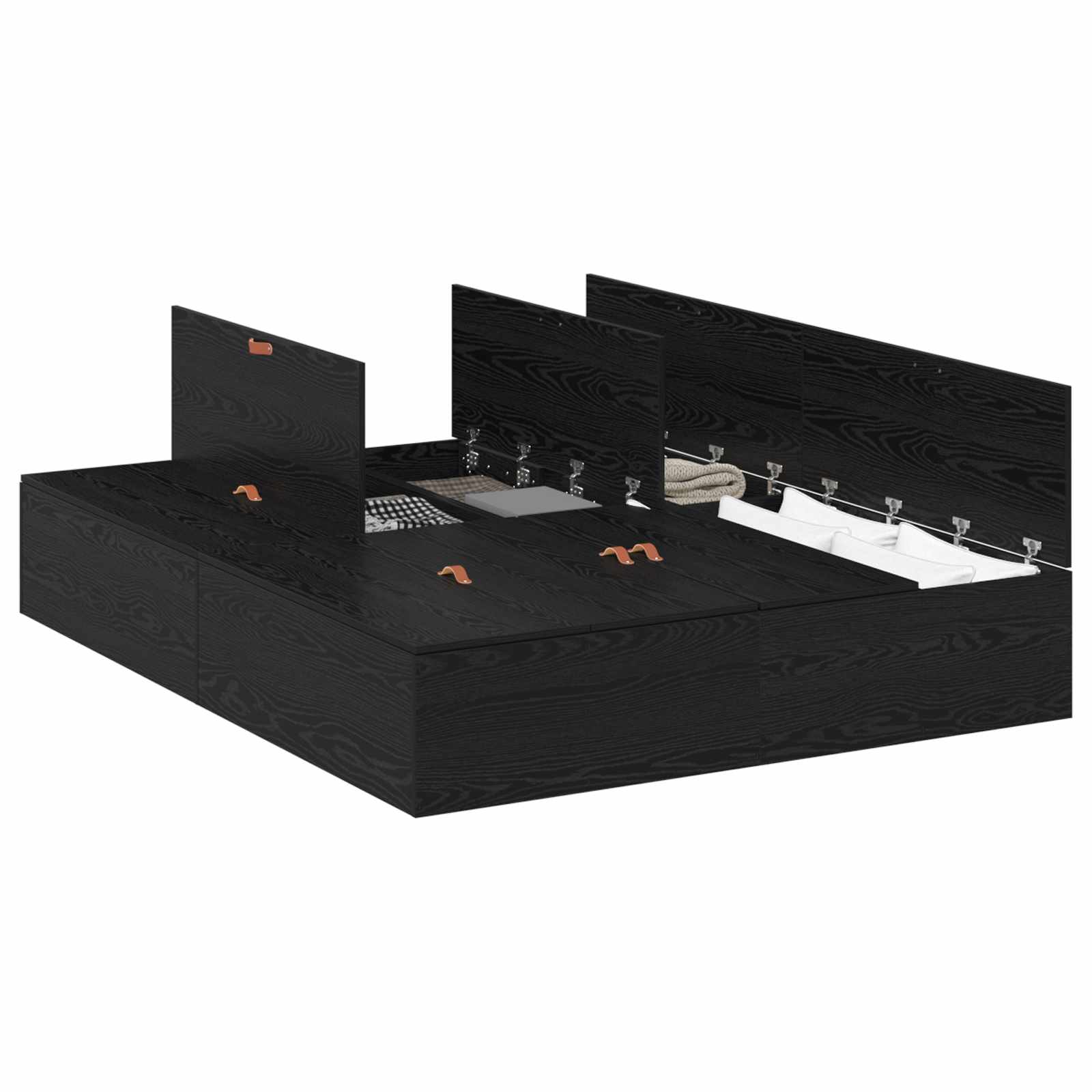 Κρεβάτι με αποθηκευτικό χώρο Μαύρη Οξυά 140 x 200 cm - Pakobazaar