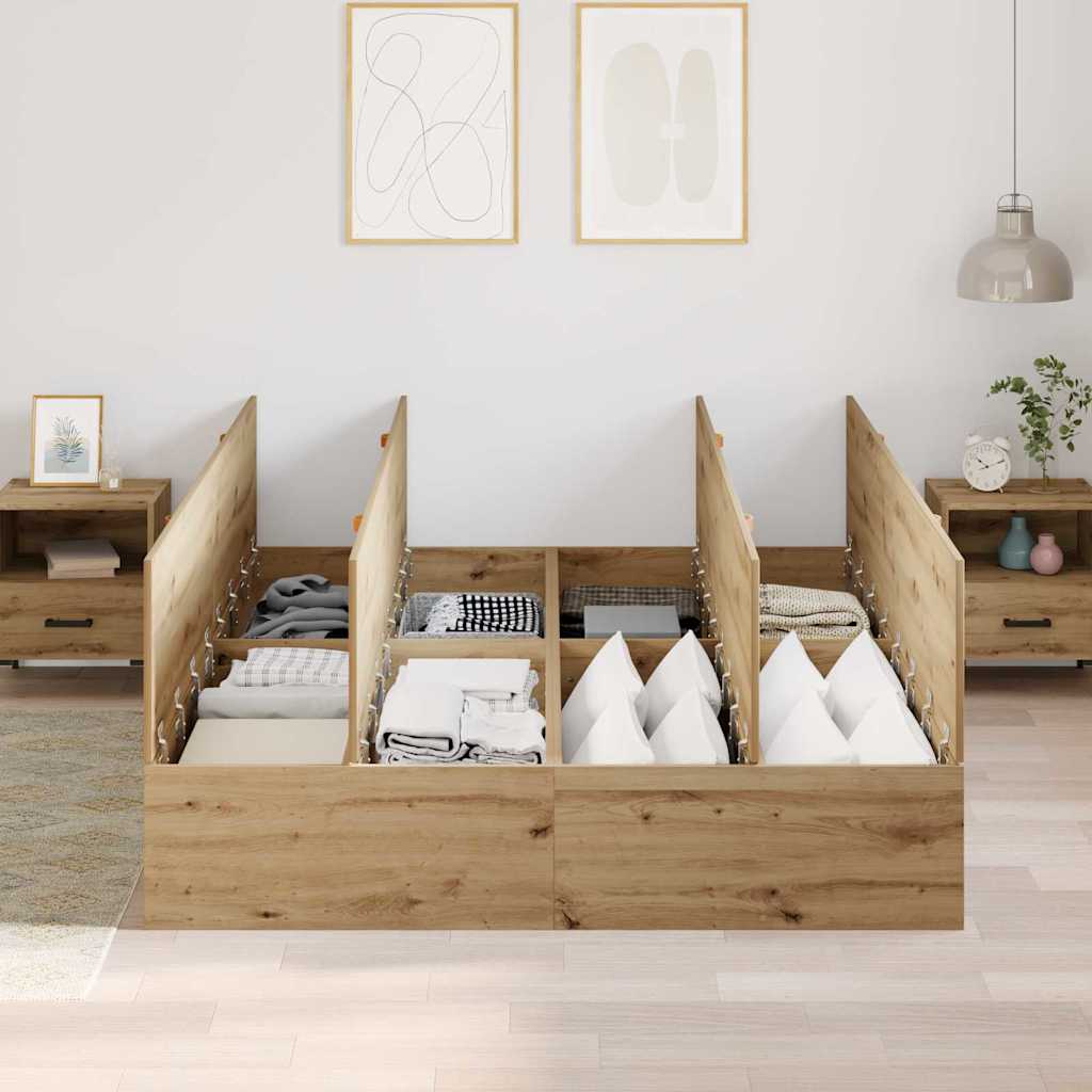 Κρεβάτι με αποθηκευτικό χώρο Artisan Oak 150 x 200 cm