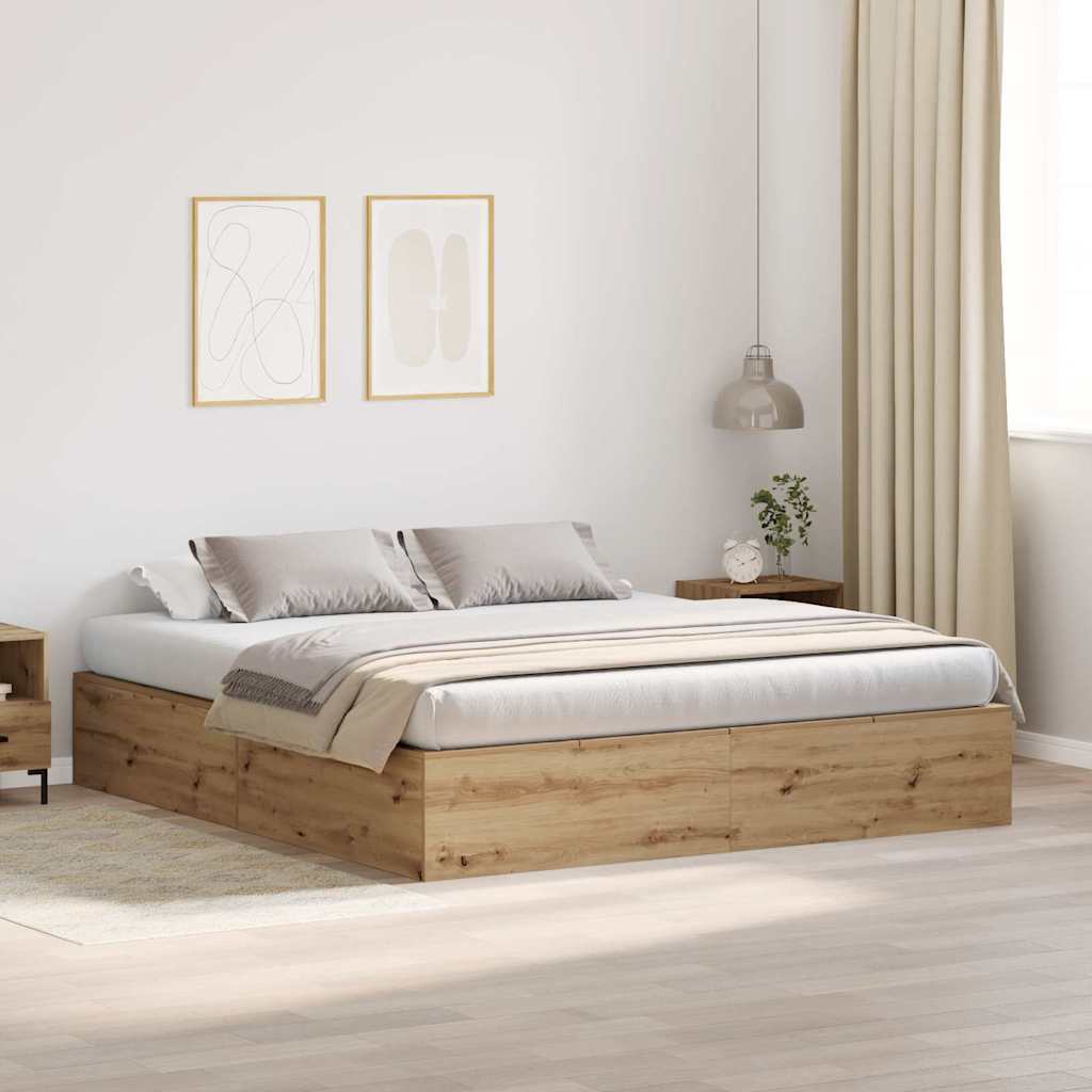 Κρεβάτι με αποθηκευτικό χώρο με πόρτα Artisan Oak 180 x 200 cm - Pakobazaar