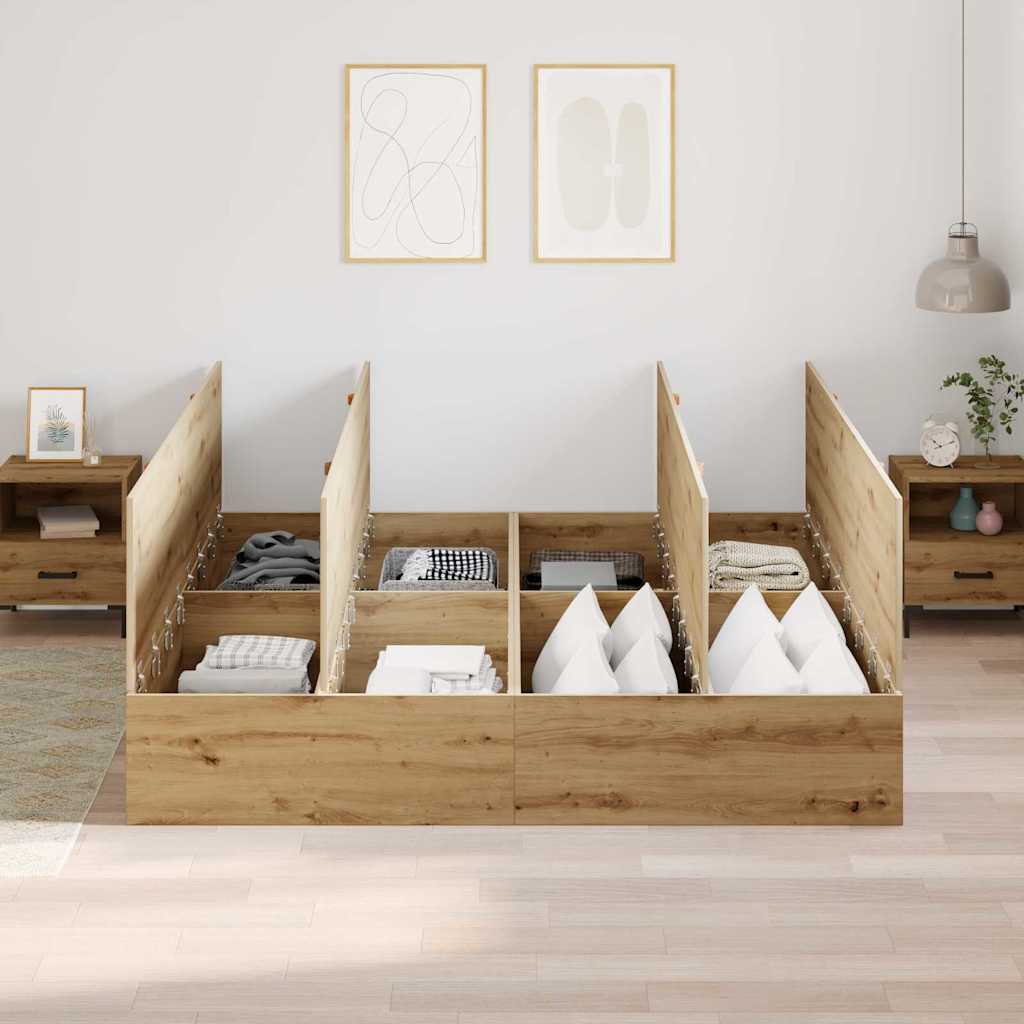Κρεβάτι με αποθηκευτικό χώρο με πόρτα Artisan Oak 180 x 200 cm - Pakobazaar