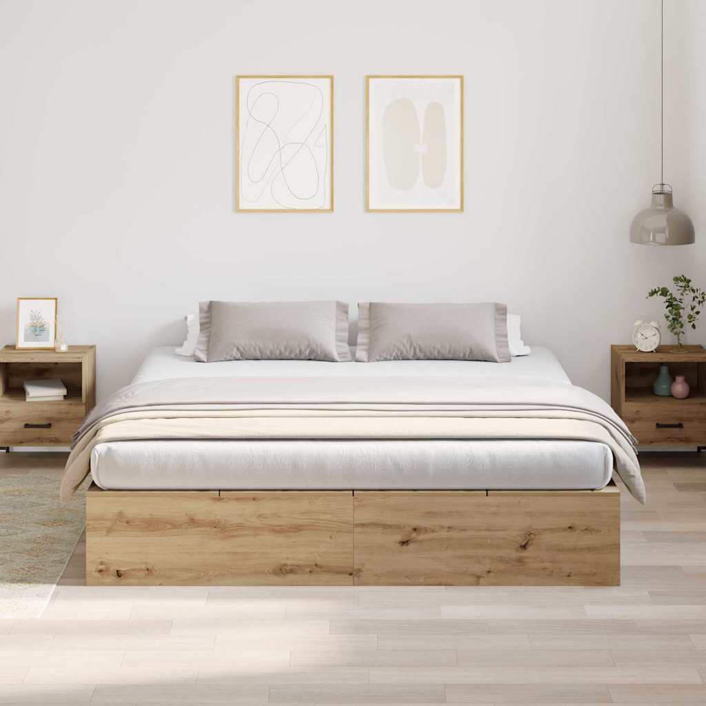 Κρεβάτι με αποθηκευτικό χώρο με πόρτα Artisan Oak 180 x 200 cm - Pakobazaar