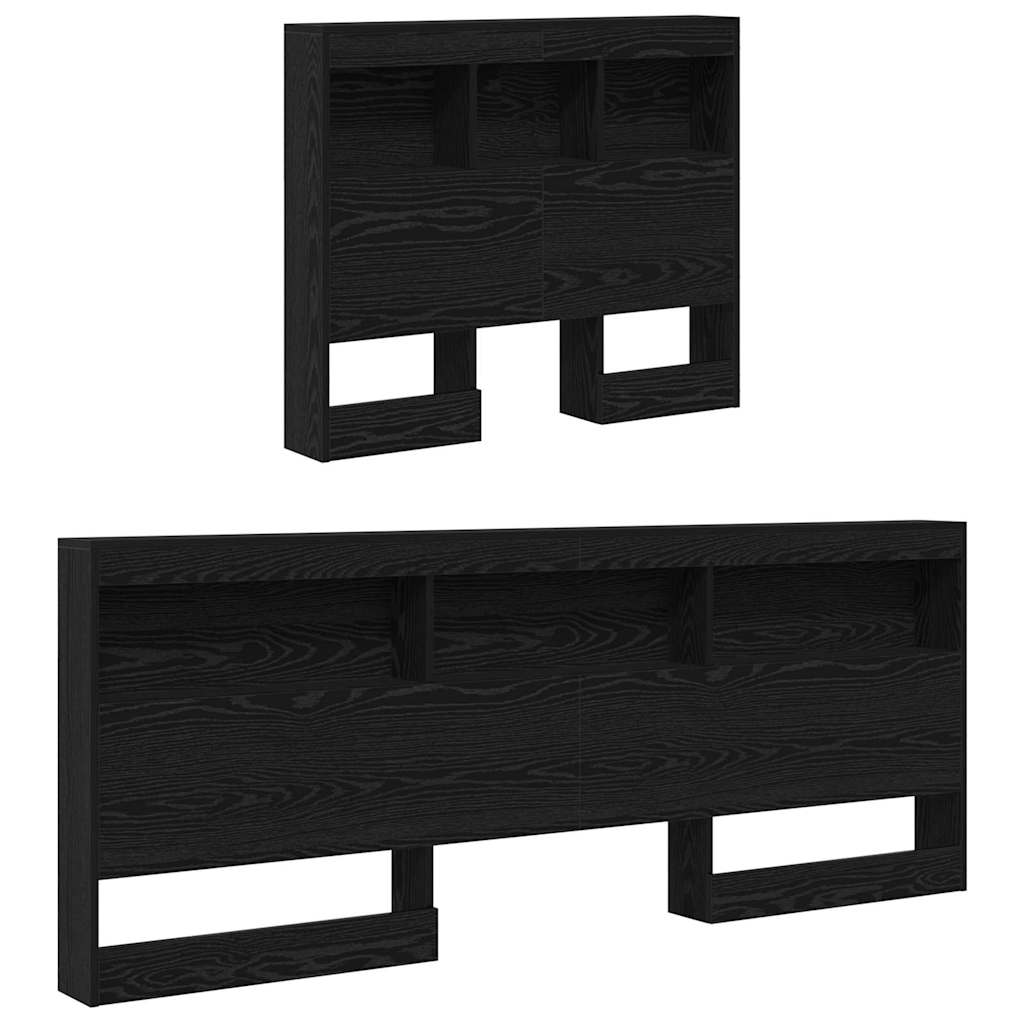 Κεφαλάρι Αποθήκης με ράφι Μαύρη Οξυά 80 cm Επεξεργασμένο ξύλο