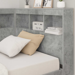Κεφαλάρι Αποθήκης Σκυρόδεμα Γκρι 100 cm Επεξεργασμένο ξύλο - Pakobazaar