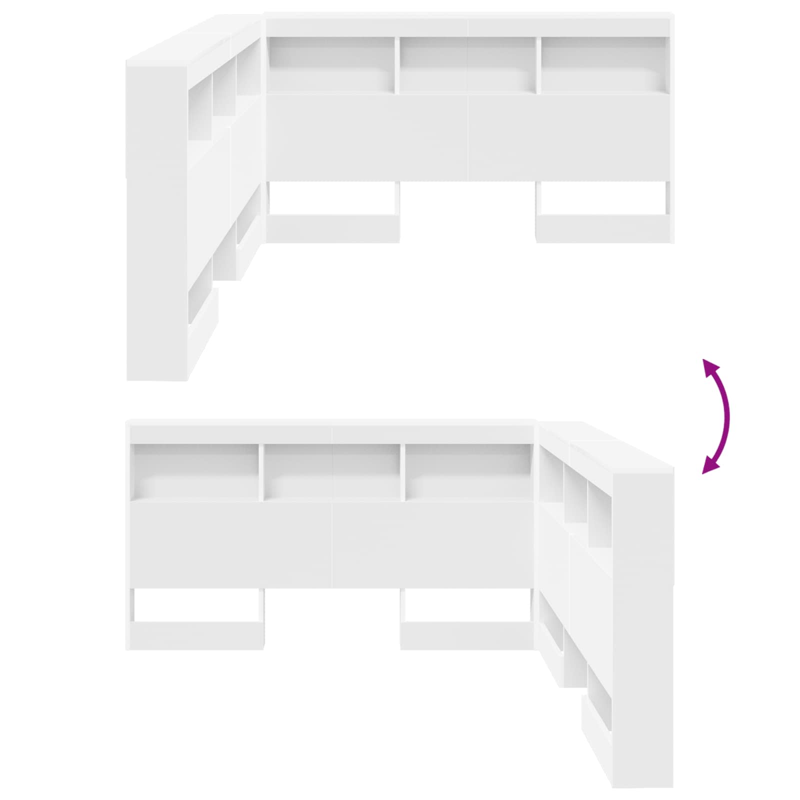 Κεφαλάρι Αποθήκης με ράφι Λευκό 140 cm Επεξεργασμένο ξύλο - Pakobazaar