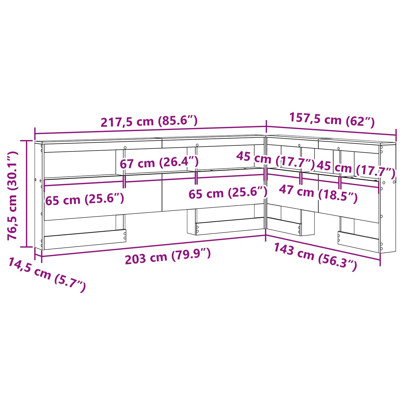 Κεφαλάρι Αποθήκης με ράφι Λευκό 140 cm Επεξεργασμένο ξύλο - Pakobazaar