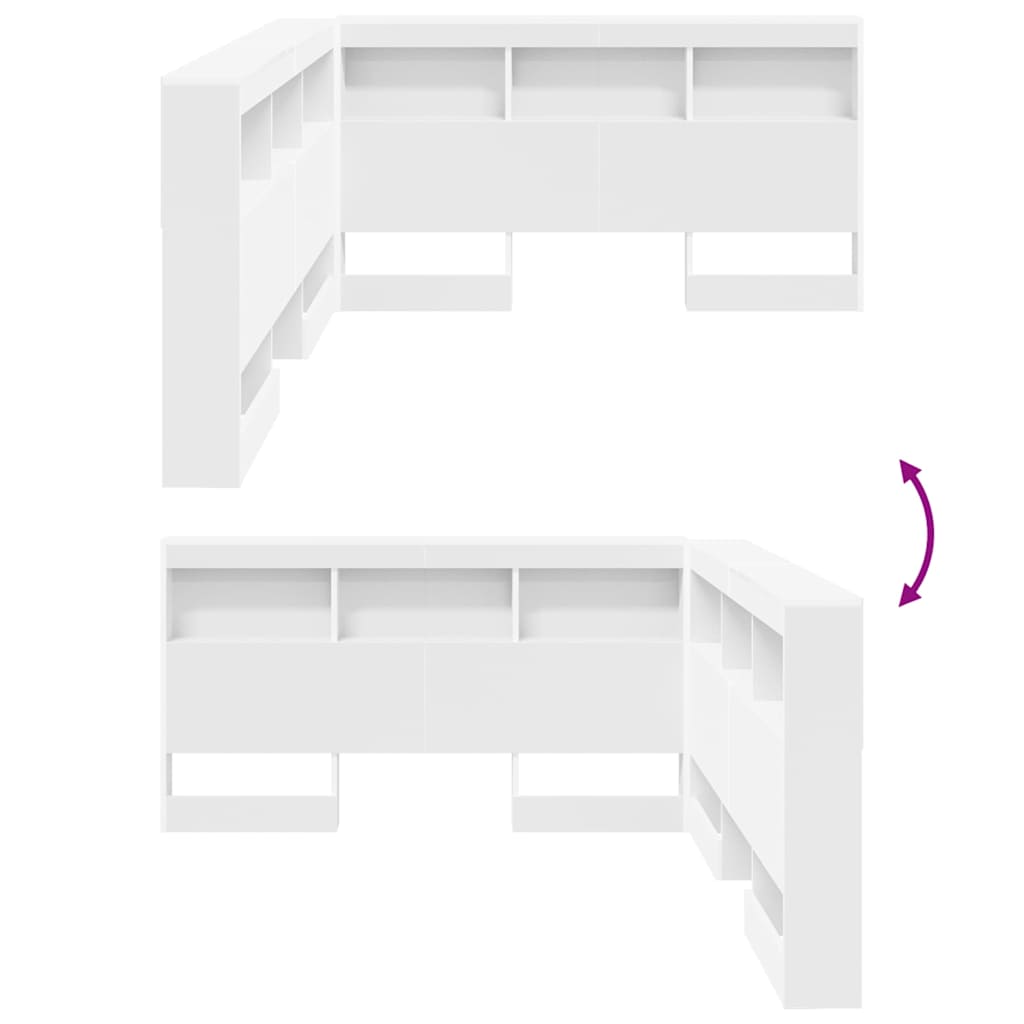 Κεφαλάρι Αποθήκης με ράφι Λευκό 150 cm Επεξεργασμένο ξύλο