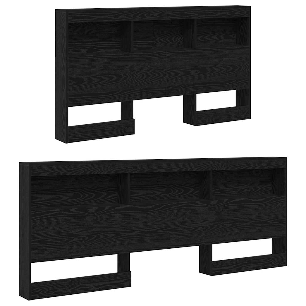 Κεφαλάρι Αποθήκης με ράφι Μαύρη Οξυά 150 cm Επεξεργασμένο ξύλο