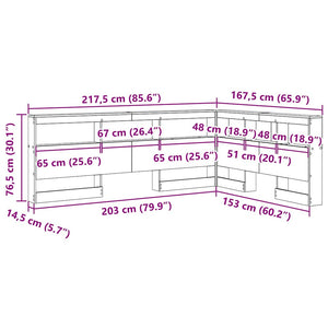 Κεφαλάρι Αποθήκης Σκυρόδεμα Γκρι 150 cm Επεξεργασμένο ξύλο - Pakobazaar