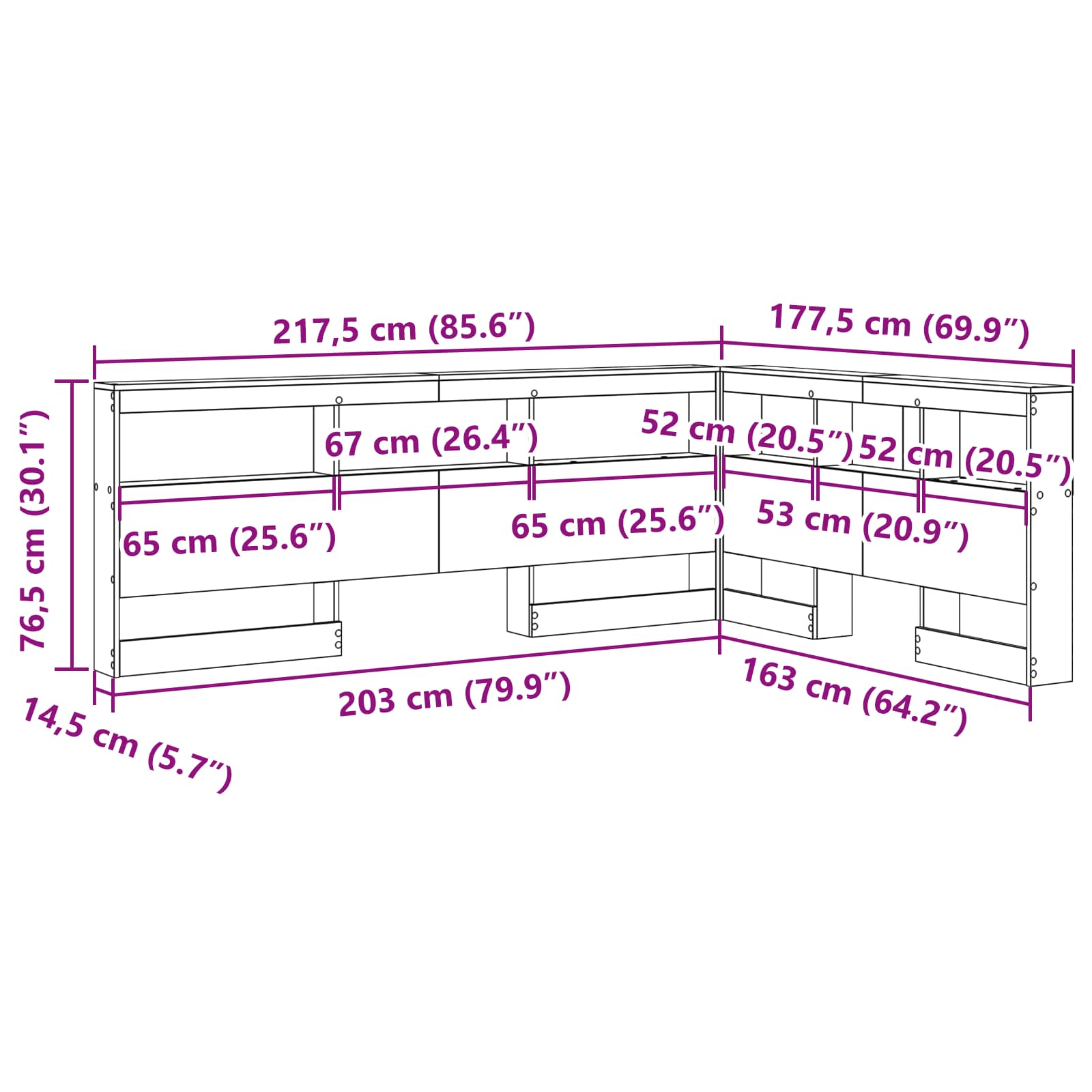 Κεφαλάρι Αποθήκης Καπνιστό Δρύς 160 cm Επεξεργασμένο ξύλο - Pakobazaar