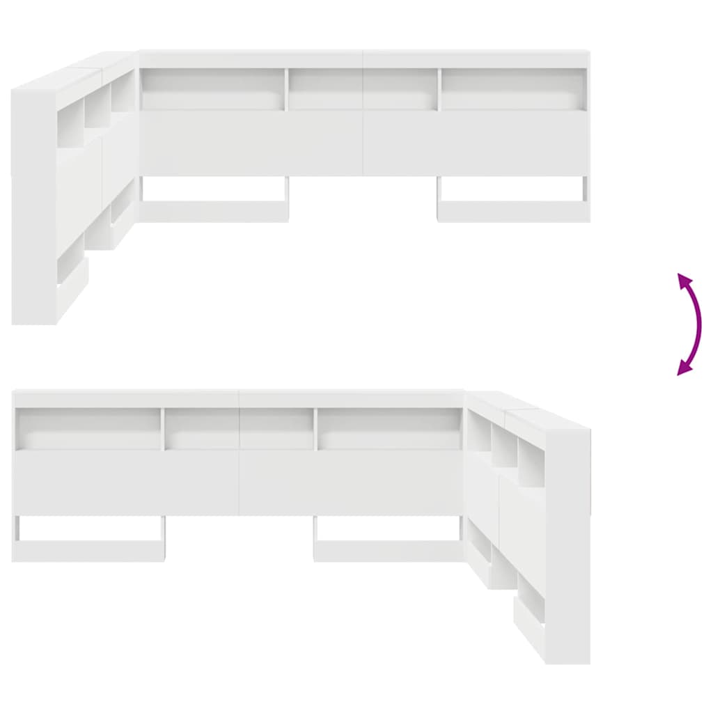 Κεφαλάρι Αποθήκης με ράφι Λευκό 180 cm Επεξεργασμένο ξύλο - Pakobazaar