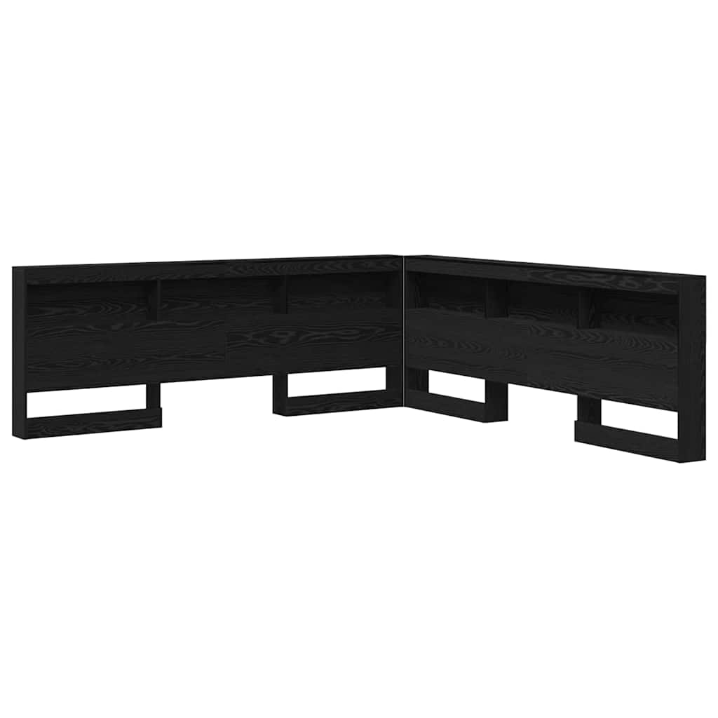 Κεφαλάρι Αποθήκης με ράφι Μαύρη Οξυά 180 cm Επεξεργασμένο ξύλο