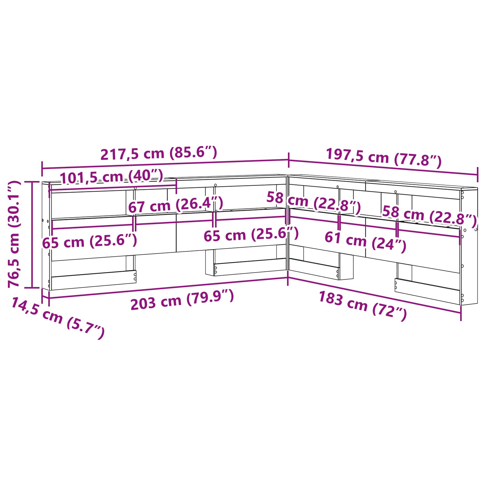 Κεφαλάρι Αποθήκης με ράφι Δρύς Sonoma 180 cm Επεξεργασμένο ξύλο - Pakobazaar