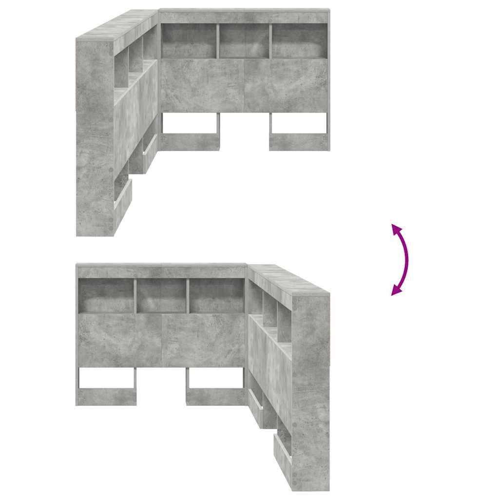 Κεφαλάρι Αποθήκης Σκυρόδεμα Γκρι 90 cm Επεξεργασμένο ξύλο