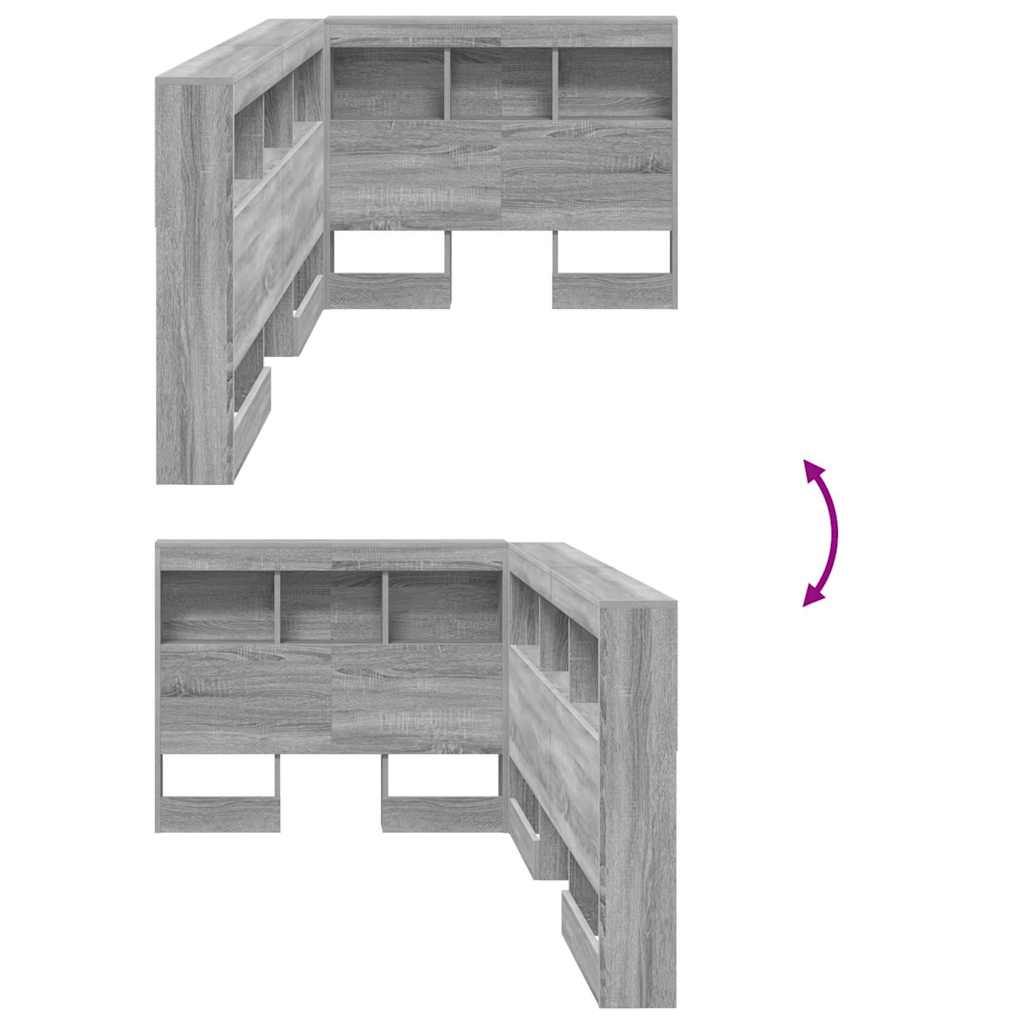 Κεφαλάρι Αποθήκης Γκρίζο Σονομα 90 cm Επεξεργασμένο ξύλο