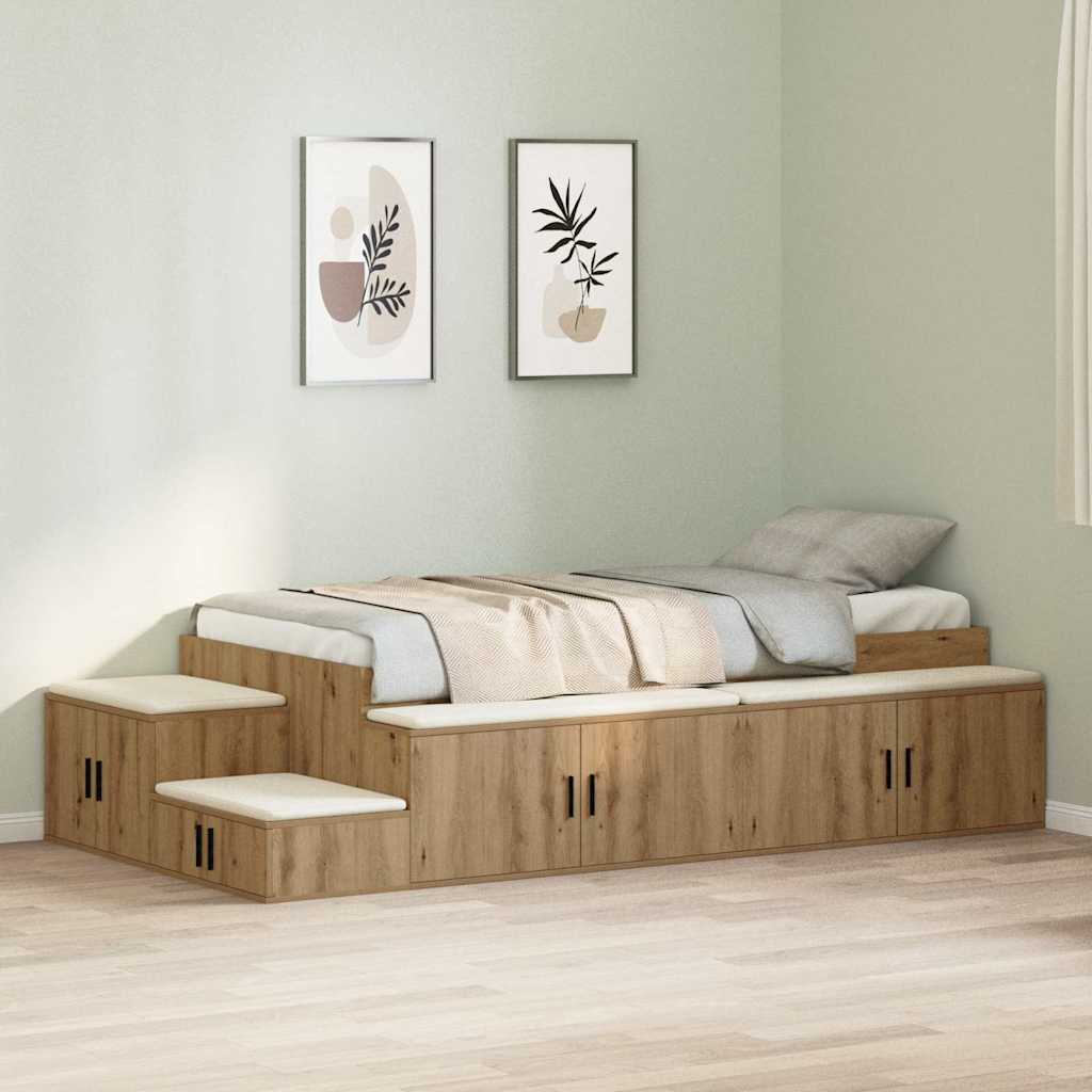 Κρεβάτι με αποθηκευτικό χώρο Artisan Oak 80 cm - Pakobazaar