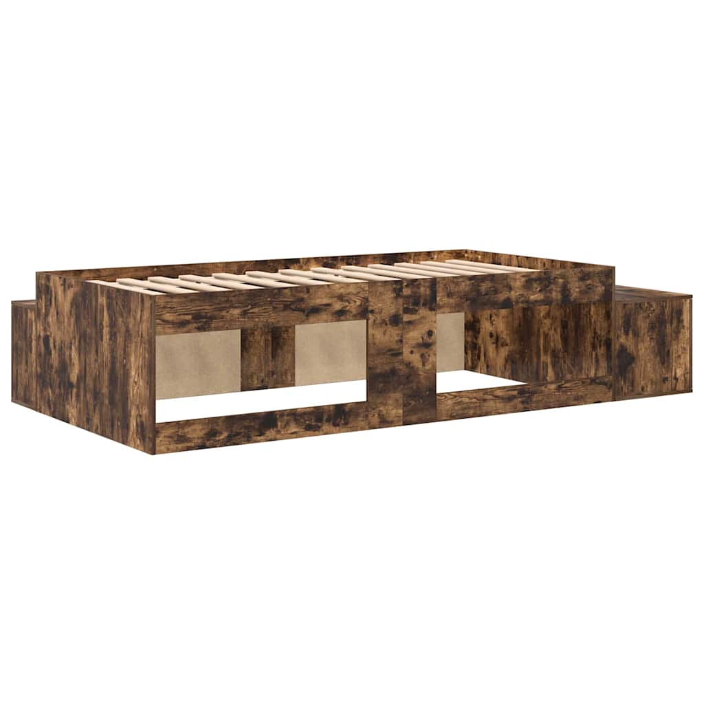 Κρεβάτι με αποθηκευτικό χώρο με αποθήκευση Καπνιστό Δρύς 90 cm