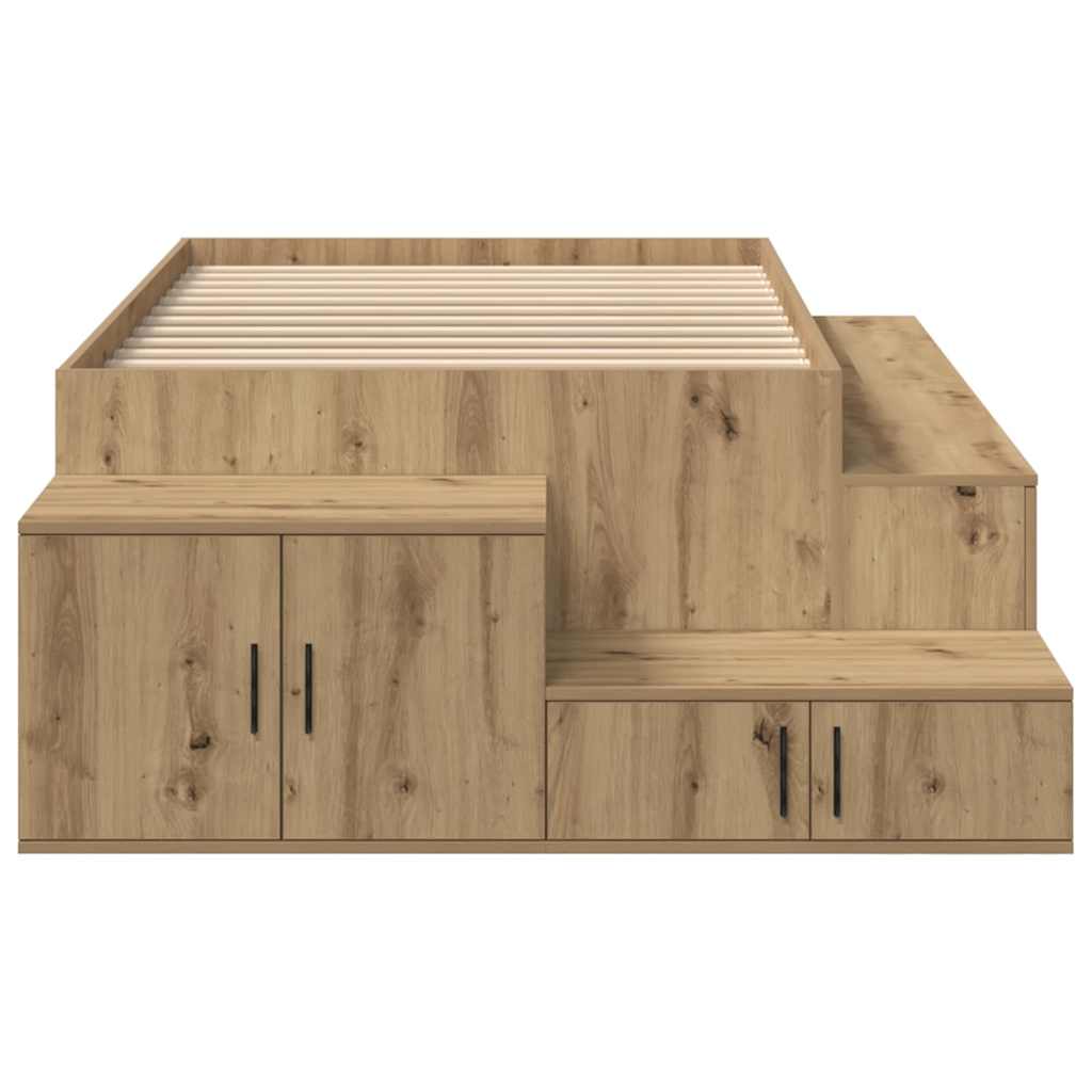 Κρεβάτι με αποθηκευτικό χώρο με αποθήκευση Artisan Oak 90 cm - Pakobazaar
