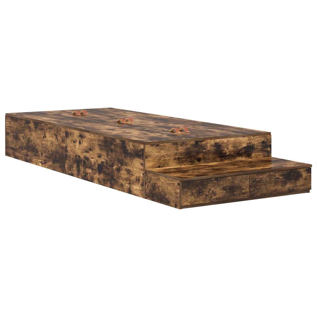 Κρεβάτι με αποθηκευτικό χώρο με συρτάρι Καπνιστό Δρύς 90 cm - Pakobazaar