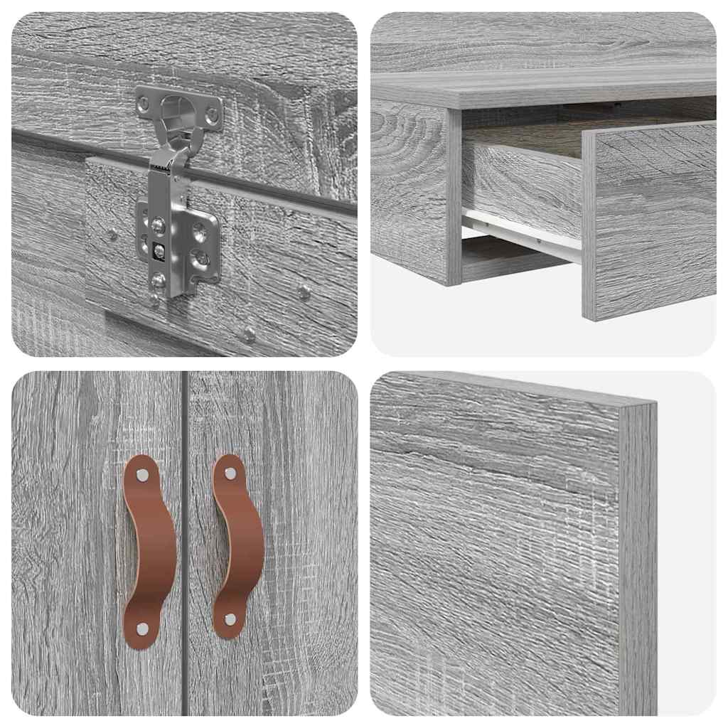 Κρεβάτι με αποθηκευτικό χώρο με συρτάρι Γκρίζο Σονομα 100 cm