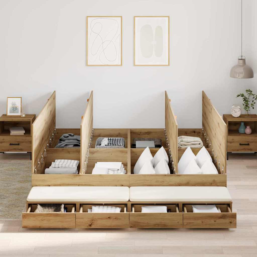Κρεβάτι με αποθηκευτικό χώρο με συρτάρι Artisan Oak 200 cm - Pakobazaar