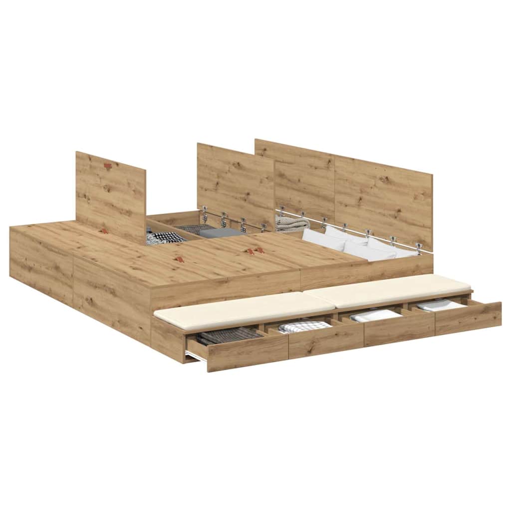 Κρεβάτι με αποθηκευτικό χώρο με συρτάρι Artisan Oak 200 cm - Pakobazaar