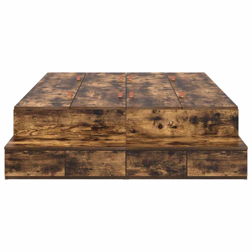 Κρεβάτι με αποθηκευτικό χώρο με συρτάρι Καπνιστό Δρύς 120 cm