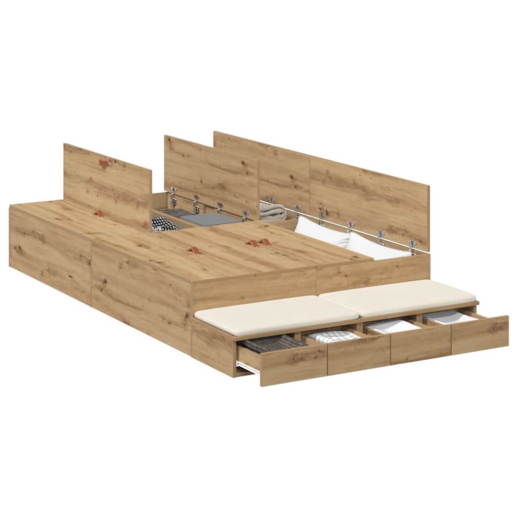 Κρεβάτι με αποθηκευτικό χώρο με συρτάρι Artisan Oak 120 cm - Pakobazaar