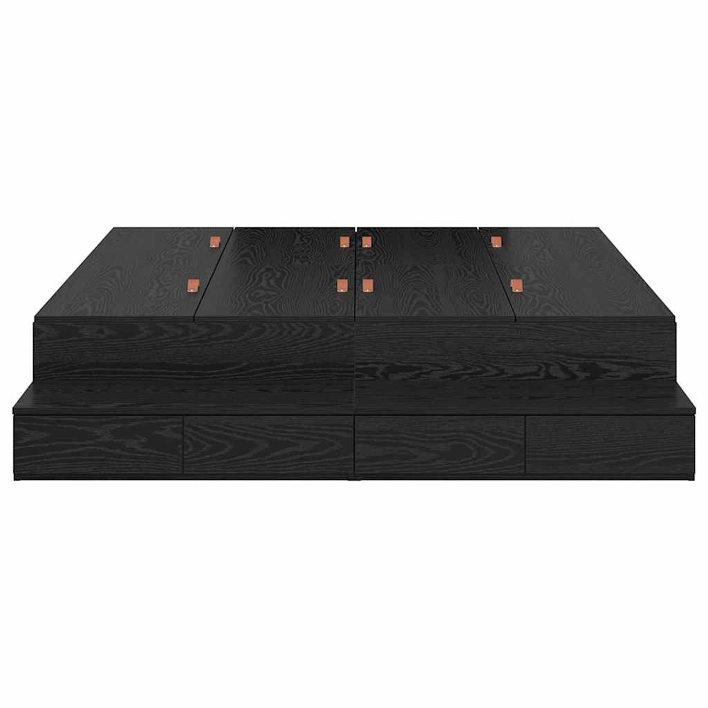 Κρεβάτι με αποθηκευτικό χώρο με συρτάρι Μαύρη Οξυά 140 cm - Pakobazaar