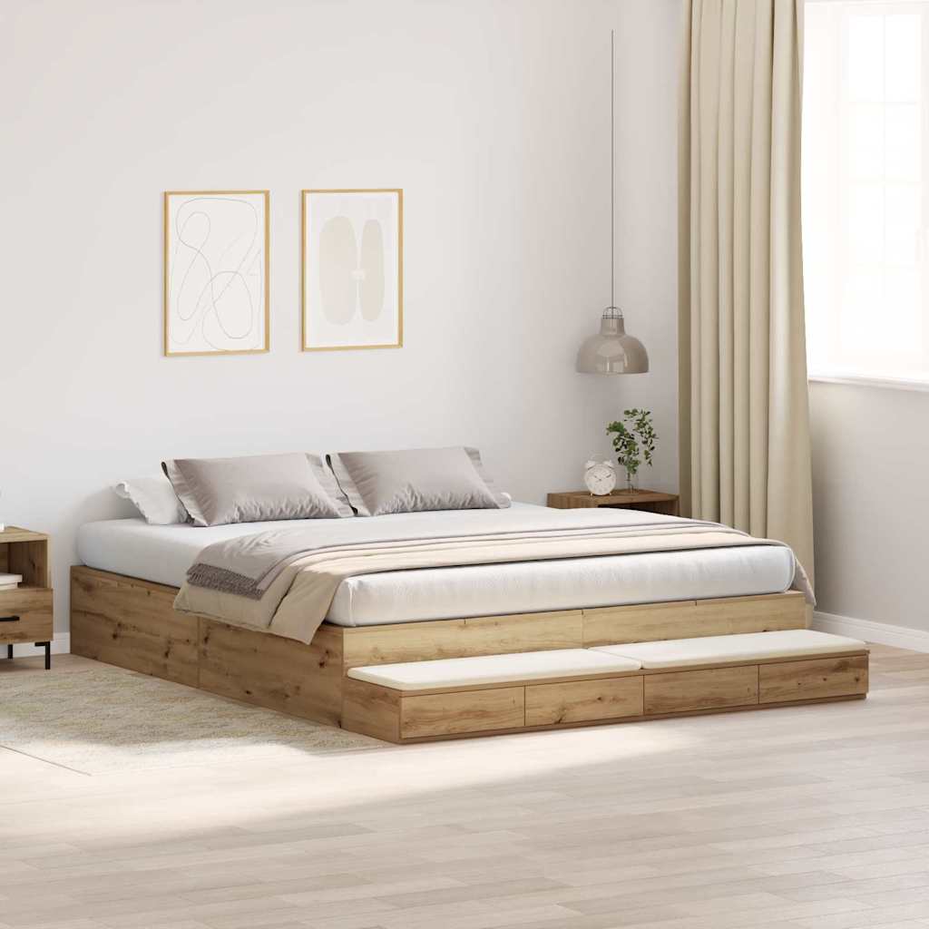 Κρεβάτι με αποθηκευτικό χώρο με συρτάρι Artisan Oak 180 cm - Pakobazaar