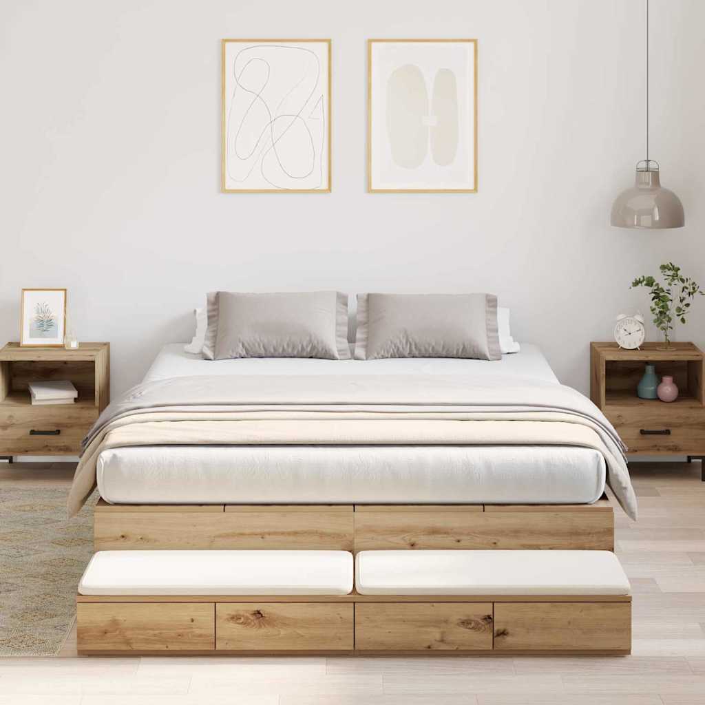 Κρεβάτι με αποθηκευτικό χώρο με συρτάρι Artisan Oak 140 cm - Pakobazaar