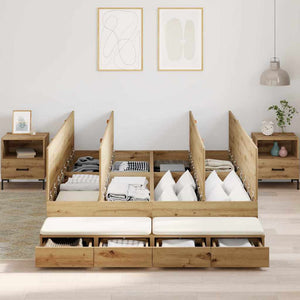 Κρεβάτι με αποθηκευτικό χώρο με συρτάρι Artisan Oak 140 cm - Pakobazaar