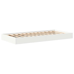 Κρεβάτι Βιβλιοθήκης Λευκό 90 x 200 cm Επεξεργασμένο Ξύλο - Pakobazaar