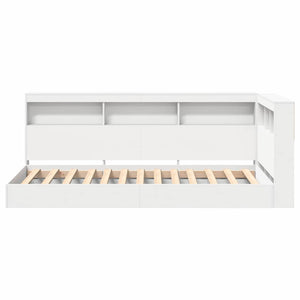 Κρεβάτι Βιβλιοθήκης Λευκό 90 x 200 cm Επεξεργασμένο Ξύλο - Pakobazaar