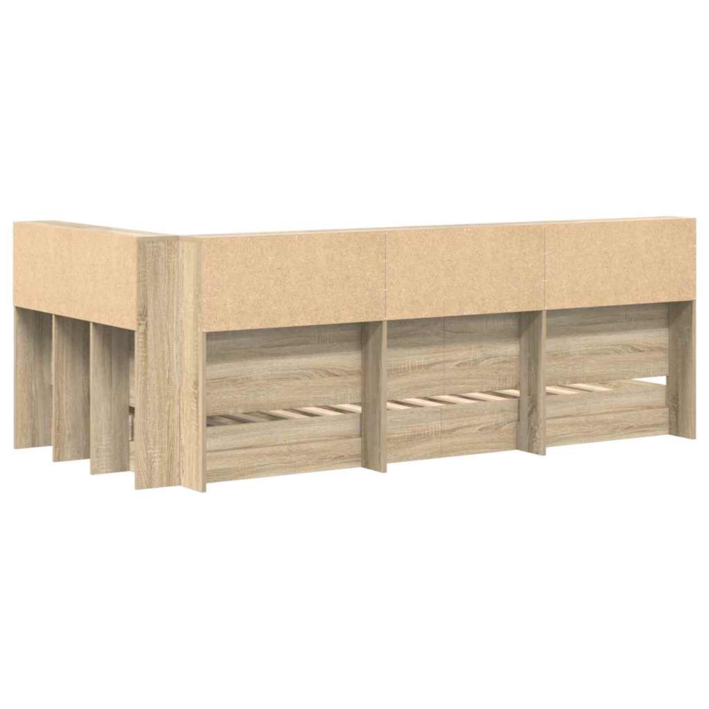 Κρεβάτι Βιβλιοθήκης Sonoma Δρυς 90 x 200 cm Επεξεργασμένο Ξύλο - Pakobazaar