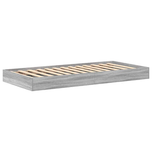 Κρεβάτι Βιβλιοθήκης Γκρι sonoma 100 x 200 cm Επεξεργασμένο ξύλο - Pakobazaar