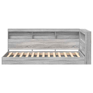 Κρεβάτι Βιβλιοθήκης Γκρι sonoma 100 x 200 cm Επεξεργασμένο ξύλο - Pakobazaar