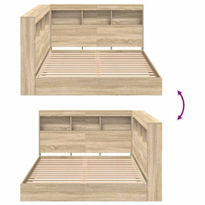 Κρεβάτι Βιβλιοθήκης Sonoma Δρυς 120 x 200 cm Επεξεργασμένο Ξύλο - Pakobazaar
