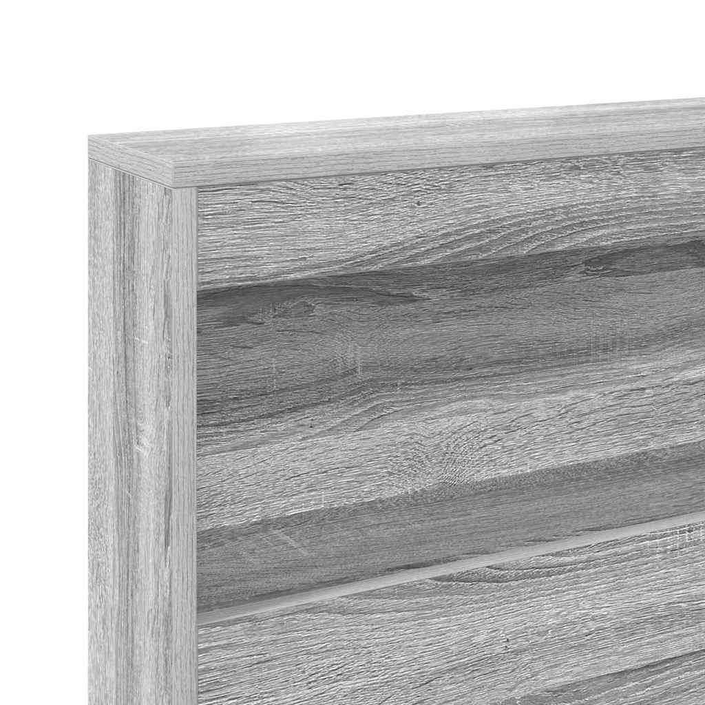 Κρεβάτι Βιβλιοθήκης Γκρι sonoma 120 x 200 cm Επεξεργασμένο Ξύλο - Pakobazaar