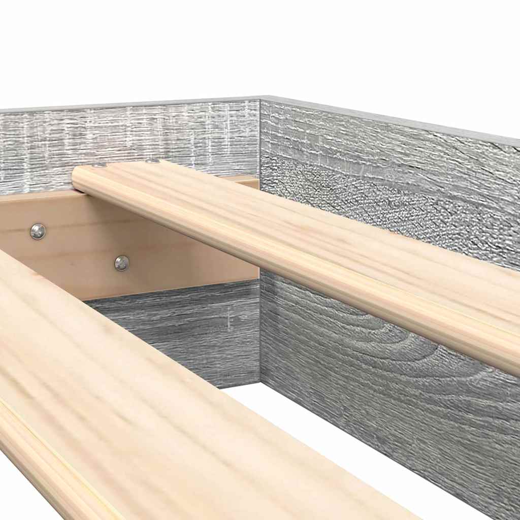 Κρεβάτι Βιβλιοθήκης Γκρι sonoma 120 x 200 cm Επεξεργασμένο Ξύλο - Pakobazaar