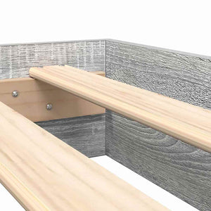 Κρεβάτι Βιβλιοθήκης Γκρι sonoma 120 x 200 cm Επεξεργασμένο Ξύλο - Pakobazaar