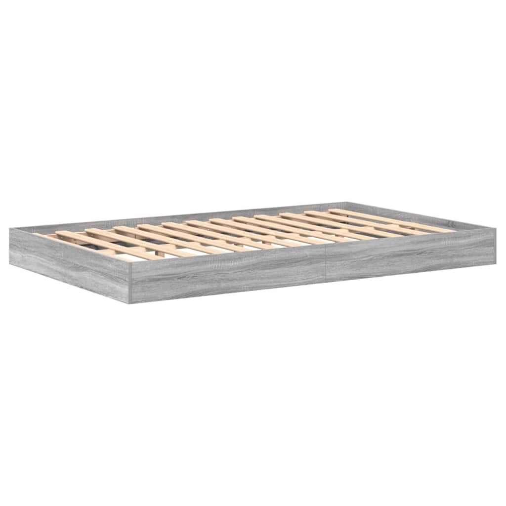 Κρεβάτι Βιβλιοθήκης Γκρι sonoma 120 x 200 cm Επεξεργασμένο Ξύλο - Pakobazaar