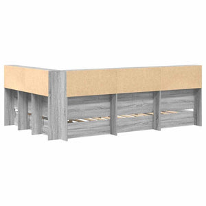 Κρεβάτι Βιβλιοθήκης Γκρι sonoma 120 x 200 cm Επεξεργασμένο Ξύλο - Pakobazaar