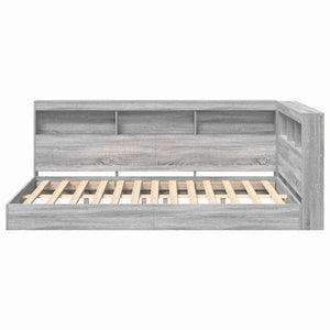 Κρεβάτι Βιβλιοθήκης Γκρι sonoma 120 x 200 cm Επεξεργασμένο Ξύλο - Pakobazaar